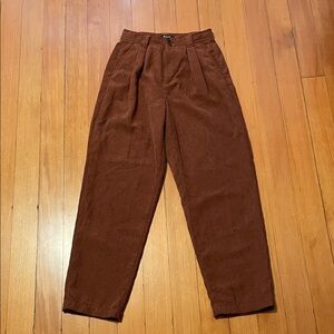 Madewell Women’s Rust Brown Corduroy High-Rise Tapered Trousers